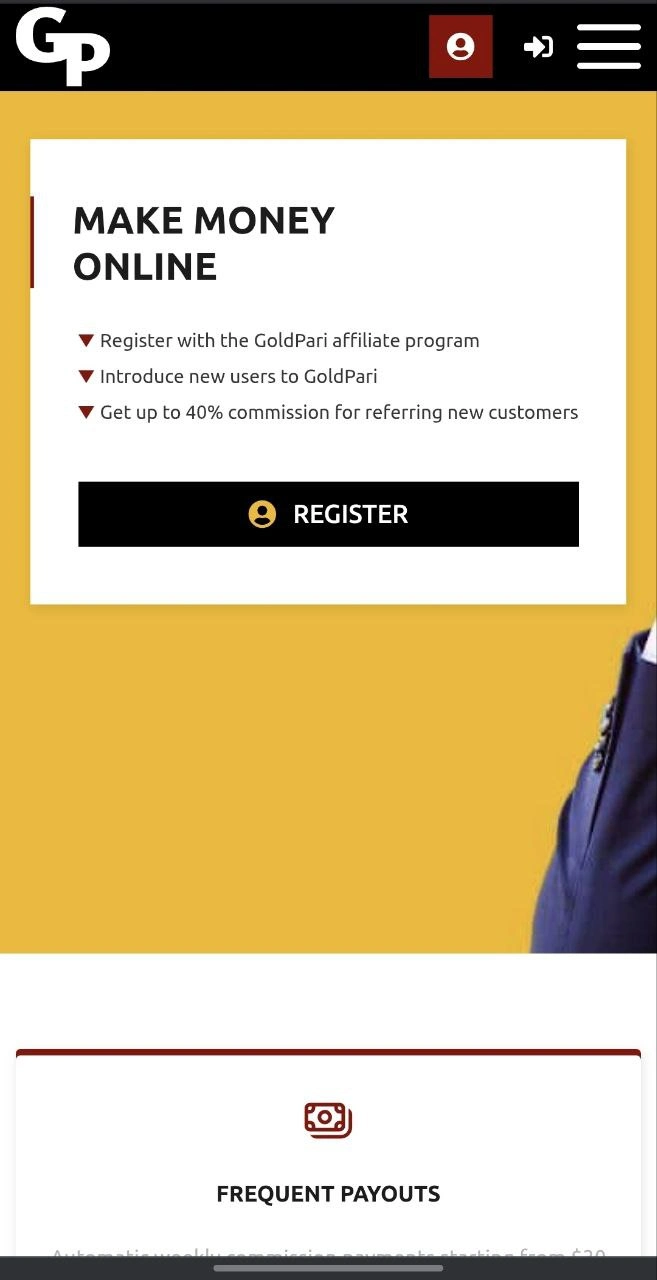 Goldpari Partners: mobile version.